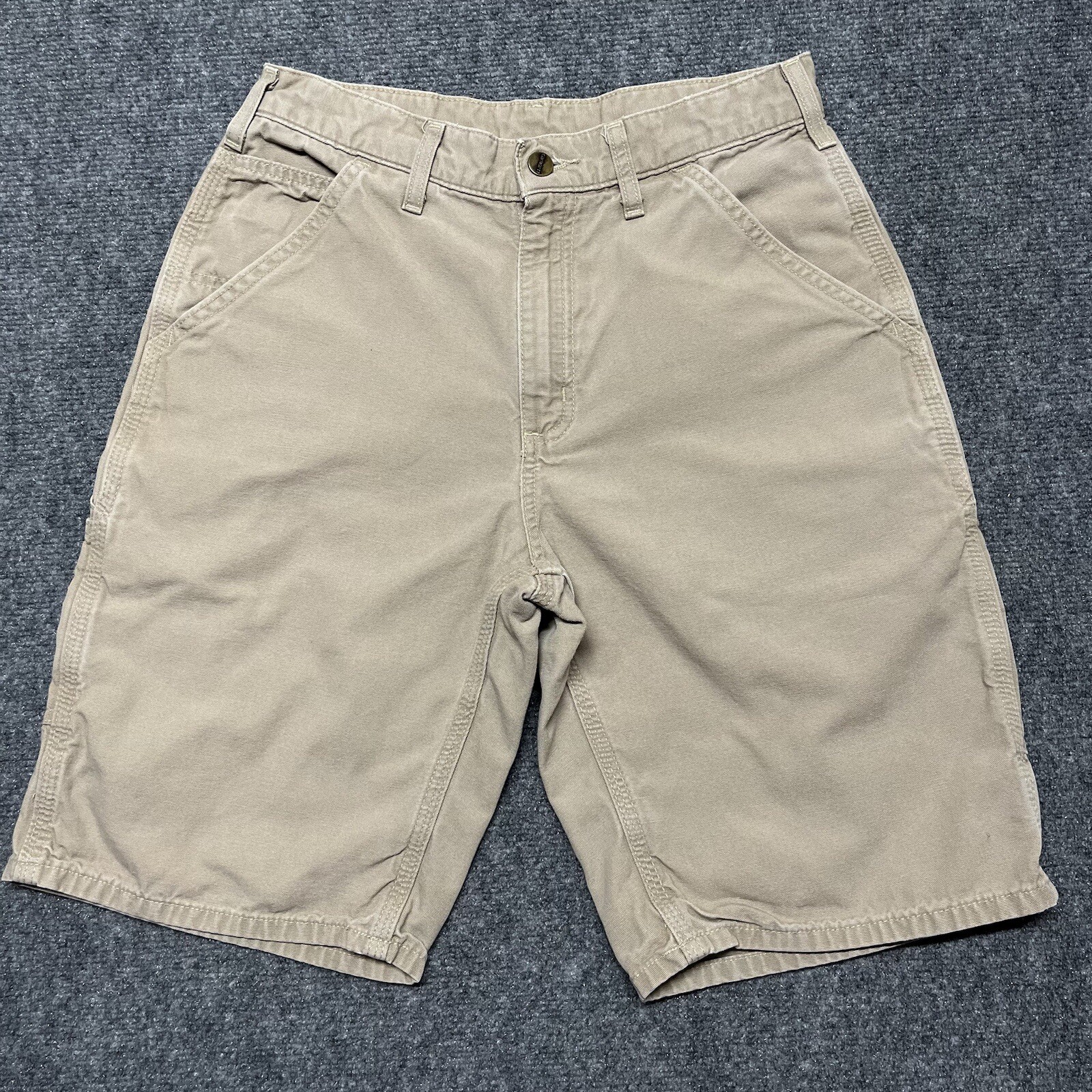 Carhartt Shorts Men’s 29x10 Beige Canvas Work Shirts 100% Cotton B278 Carpenter