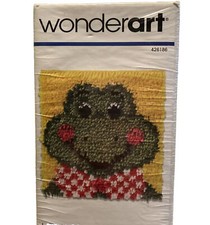 Froggy Latch Hook Kit Wall hanging or Pillow top 12 in NOS Sealed