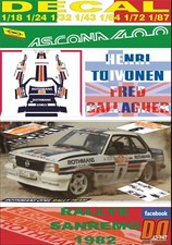 DECAL OPEL ASCONA 400 "ROTHMANS" H.TOIVONEN R. SANREMO 1982 5th (01)