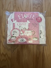 Eloise Collection  14-Piece Kids Tin Tea Set Toy with Illustrations  Sturdy Ca
