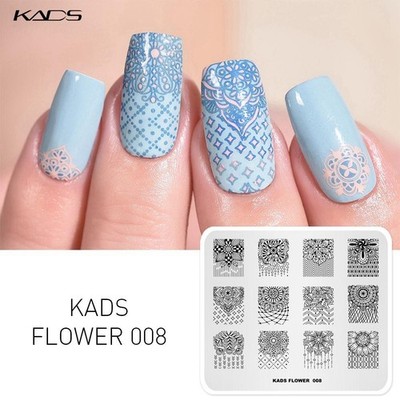 KADS Flower 008 Nail Stamp Plate Template Tattoo Mandala Dreamcatcher Tribal