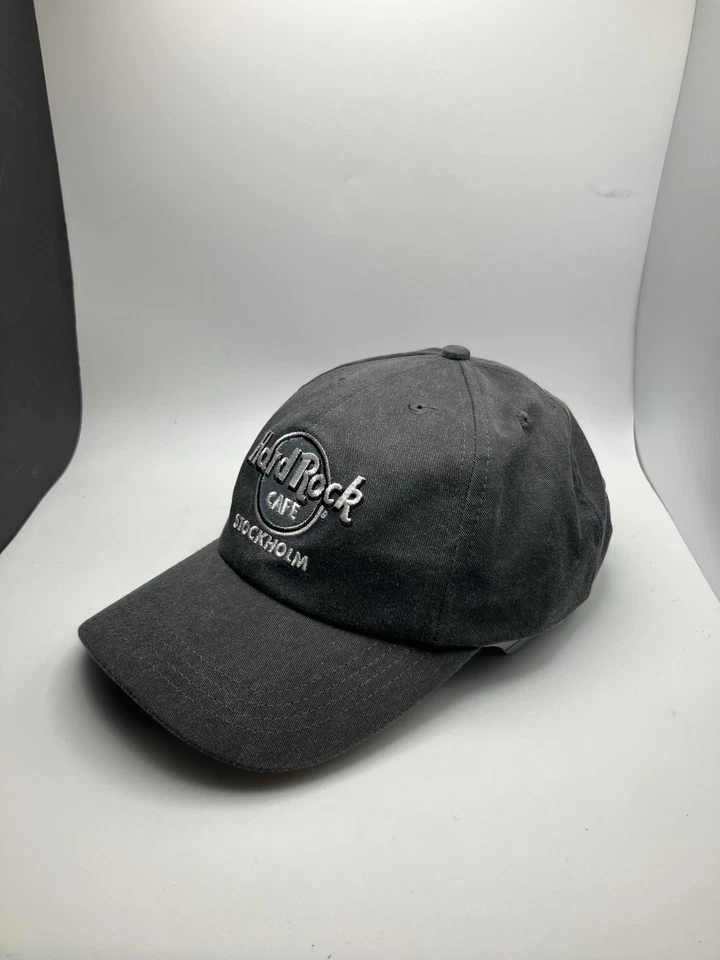 Hard Rock Cafe Stockholm Hat Cap Strap Back Gray Embroidered Dad Hat Sweden Mens - Image 2 of 4