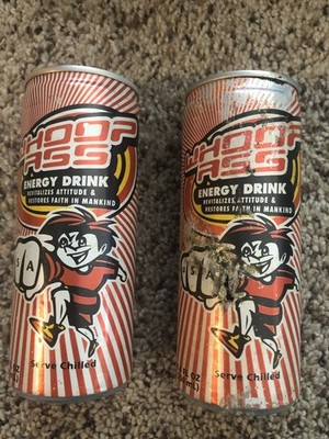 Whoop Ass Energy Drink JONES SODA CO. 250mL 8.4 FL Oz 2 Cans Empty 