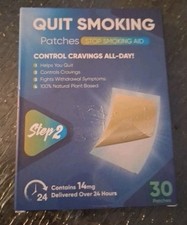 Quit Smoking Patches, 30 Patches - 100 Natural Plant Based Contains 14mg Step 2