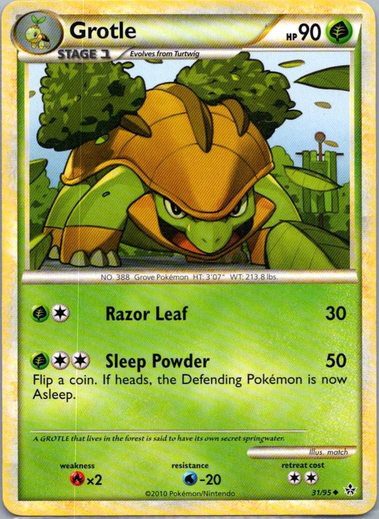 Pokemon TCG Grotle 31/95 Unleashed NM