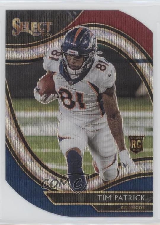 2020 Panini Select Field Level Tri-Color Prizm Die-Cut Tim Patrick #375 05d5