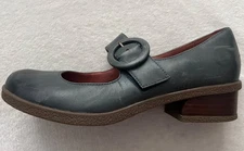 Dansko Women's Blue Leather Slip On Mary Jane Clog Shoes Size 39