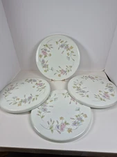 Vintage MCM Metal Enamel Floral Stove Top Burner Covers Set Of 4 Each 10" READ