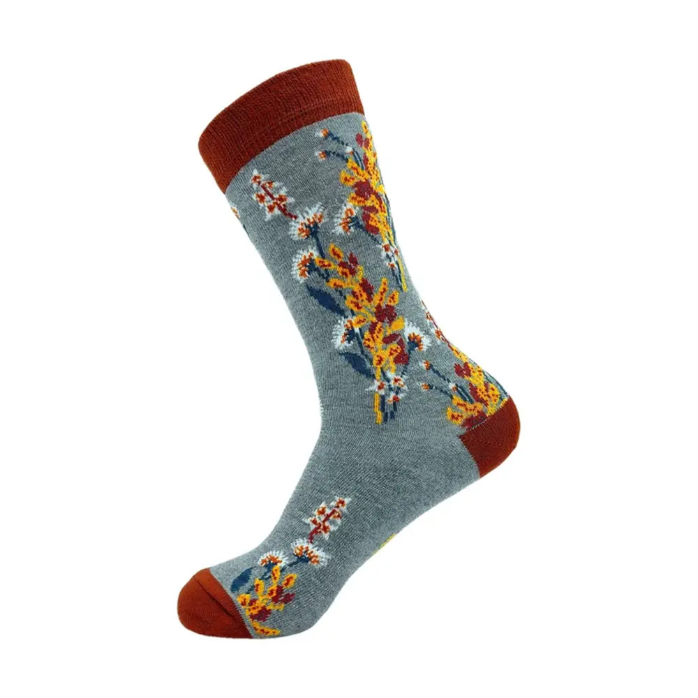 Eco Chic Ladies Bamboo Socks Size UK 4-8 Grey Flowers