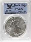 2017 Silver Eagle S$1 First Strike PCGS MS70 Black Eagle