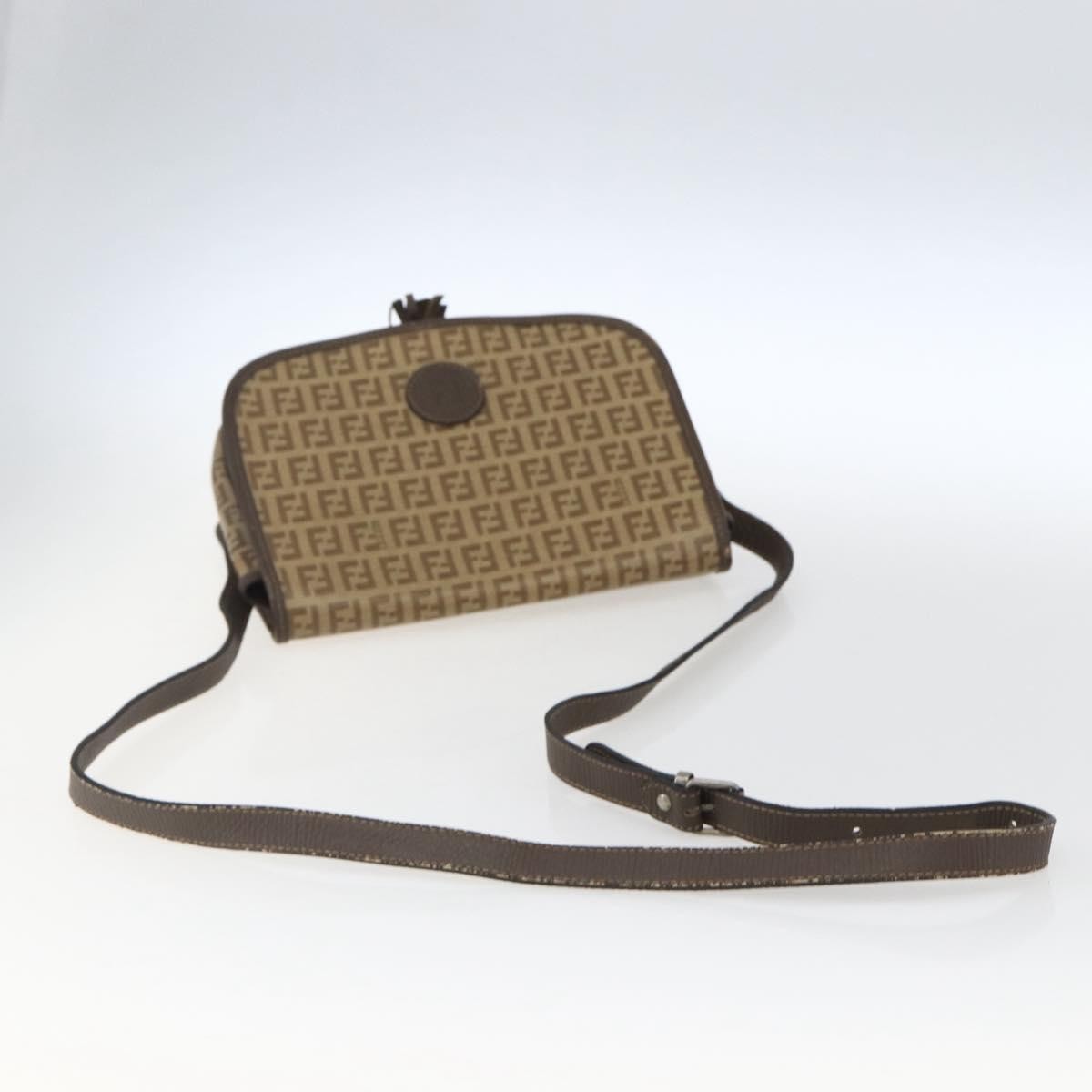 FENDI Zucchino Canvas Shoulder Bag Coated Canvas Beige Silver Auth 169510 thumbnail 7