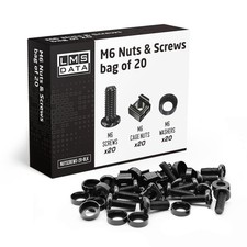 20-Pack of Black M6 Cage Nuts  Screws for Rack Mount 20 Pack,