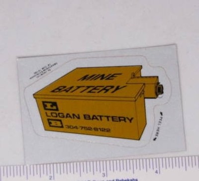 Logan Battery Coal Sticker Mine Battery Mining Equipment Vintage