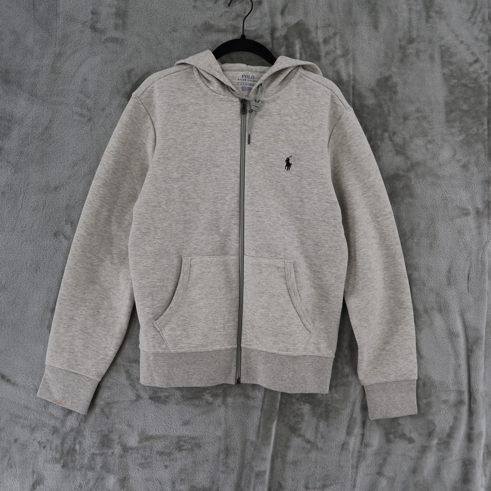 Polo Ralph Lauren Full Zip Hoodie Mens S Grey Heathered Casual Preppy $145 NWT