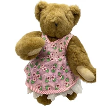 The Vermont Teddy Bear Co Fully Jointed Plush Brown Bear Country Dress 1997 USA