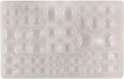 Cabochon Gem Jewelry Silicone Mold Oval Teardrop Square translucent white 
