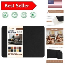 Elegant Leather Repair Tape in Ink Black - Peel and Stick 5x7.9 for All Uses