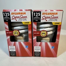 Sylvania Super Saver CFL 125 Watt Replacement Bulb 2000 lumens Soft White bulbs