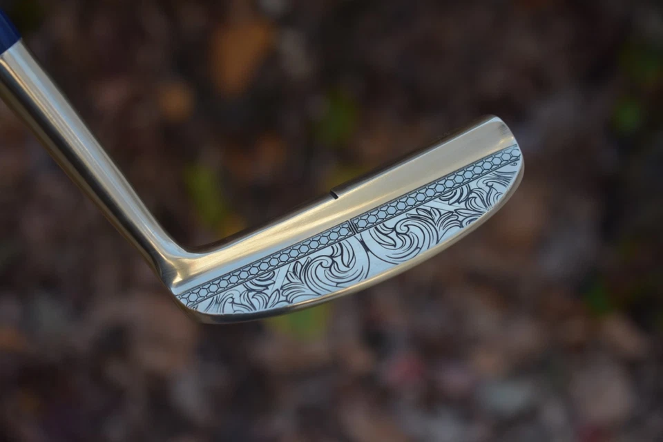 Stunning Gold Custom Prototype Blade Putter Napa 8802 MILLED Ornate Scroll / 35" - Image 3 of 4