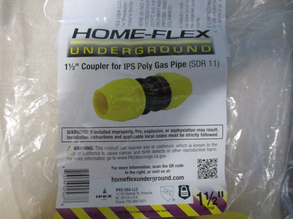 Home-Flex 18-429-015 Underground 1-1/2" x 1-1/2” Coupler for IPS Poly Gas Pipe - Image 3 of 4