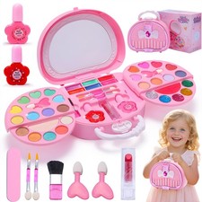Kids Makeup Kit for Girl Real Washable Makeup Set with Mirror, Nail Polish Ki...