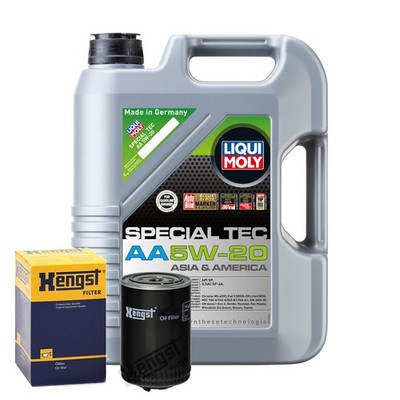 Motoröl 5W20 LIQUI MOLY Spezial Tec Aa 5L+HENGST Ölfilter