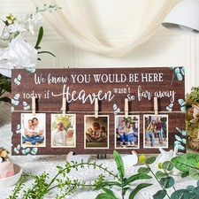 Wood Memory Table Sign 16 x 8 Inch in Loving Memory Wedding Sign with 5 Clips We