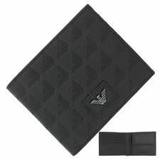 Emporio Armani Coin Pocket Wallet All Over Embossed Eagle Bifold Wallet Bifold