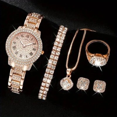 Diamant Roman Literal Stahlband Uhr mit Sternenanhänger Business Quarzuhr