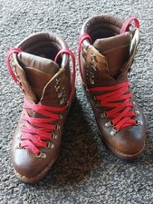 HanWag Bergschuhe Stiefel Damen 39 Volleder Braun Zwiegenäht