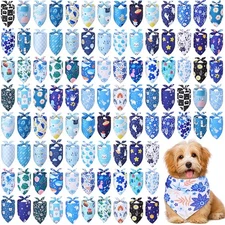 100 Pcs Dog Bandana Bulk Pet Bibs Colorful Triangle Scarf Pet Bandanas for Sm...
