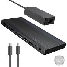 Laptop Docking Station, Docking Station 3 Monitors with 2 DP HDMI,