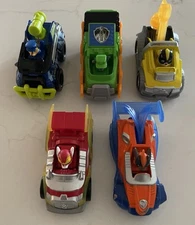 Paw Patrol True Metal Diecast Car Lot of 5~Rubble, Chase, Rocky, Marshall, Zuma