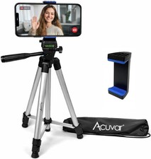 50  Phone Tripod with Holder   Lightweight Aluminum Tripod Stand for iPhone  An