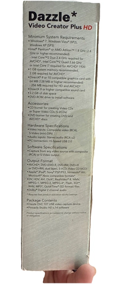 NOS SEALED Dazzle DVC-107 Video Creator Plus Pinnacle USB Video Capture Device - Image 4 of 4