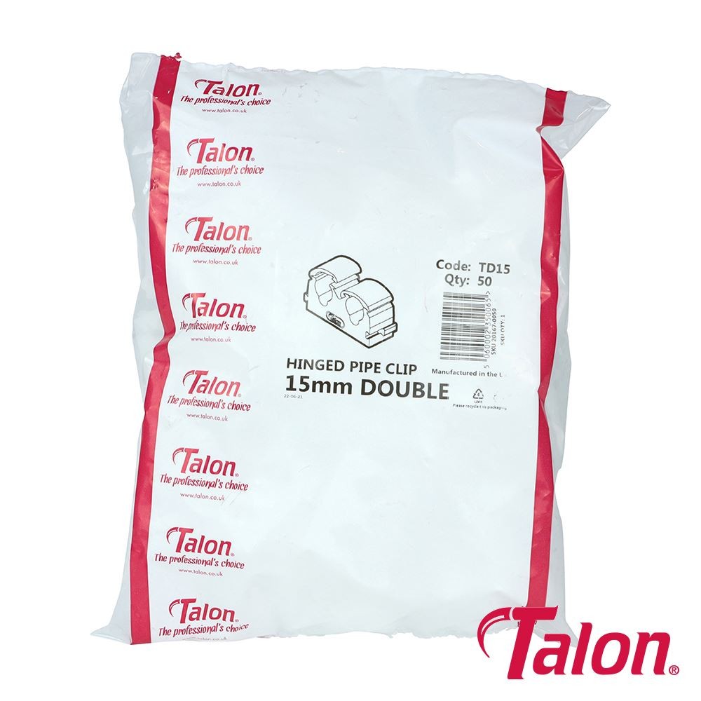 Talon White Double Hinged Clip - Td15 - Bag Of 50 Taltd15 - Image 5