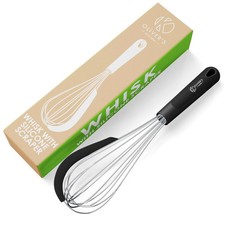 Batidor de globo raspador incorporado - Fácil de limpiar fácil de usar - Olivers Kitchen