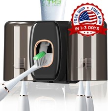 Soporte de cepillos de dientes con dispensador automatico pared y 2 vasos NUEVO