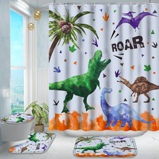 Shower Curtain Set with Rugs,Kid's Bathroom Accessory Set, Including Non-Slip...