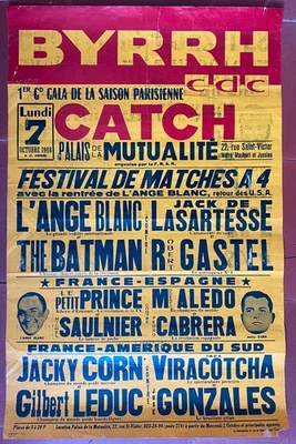 Affiche CATCH L'Ange Blanc Lasartesse Gastel Jacky Corn BYRRH 40x60cm 1968 - Photo 1/4