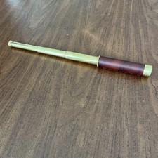 Vintage TASCO Leather Brass Spyglass Telescope 10x20mm AG Leather
