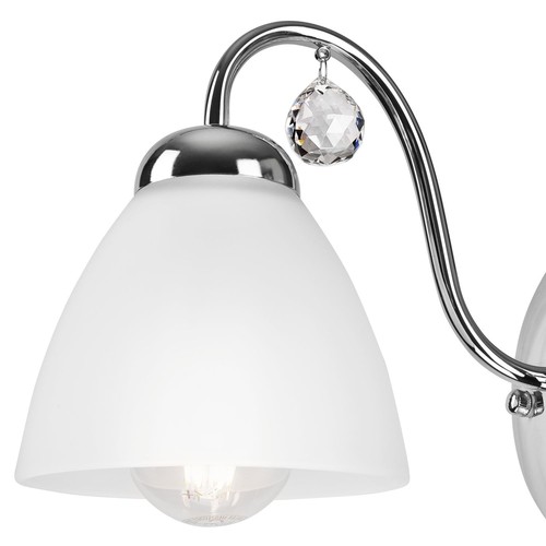 Wandleuchte Salón Metal Cristal en Cromo Blendarm H:20CM E27 Aplique - Imagen 2 de 5