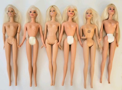 LOT OF 6 LATE 1990'S, 2000'S BARBIE DOLLS NUDE FOR  REDRESS- SUN KISSED BLONDES