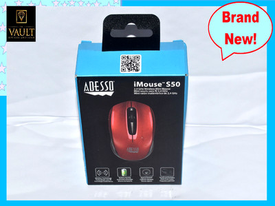 ADESSO S50R iMouse Wireless Mini Mouse, Red. Brand New, Sealed!