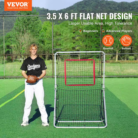 Baseball and Softball Rebounder Net, 3.5 X 6 Ft. Pitchback Baseball Pitching Nes