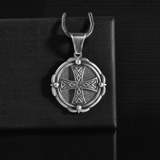 Collana Croce Cavalieri Templari Ciondolo Argento Sterling Regalo Religioso...