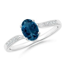 London Blue Topaz Stone Solitaire with Accents Wife Ring Jewelry 925 Silver