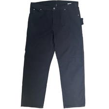 Dickies Mens Carpenter Jeans 38x32 Relaxed Fit Heavyweight Black 100 Cotton NWT