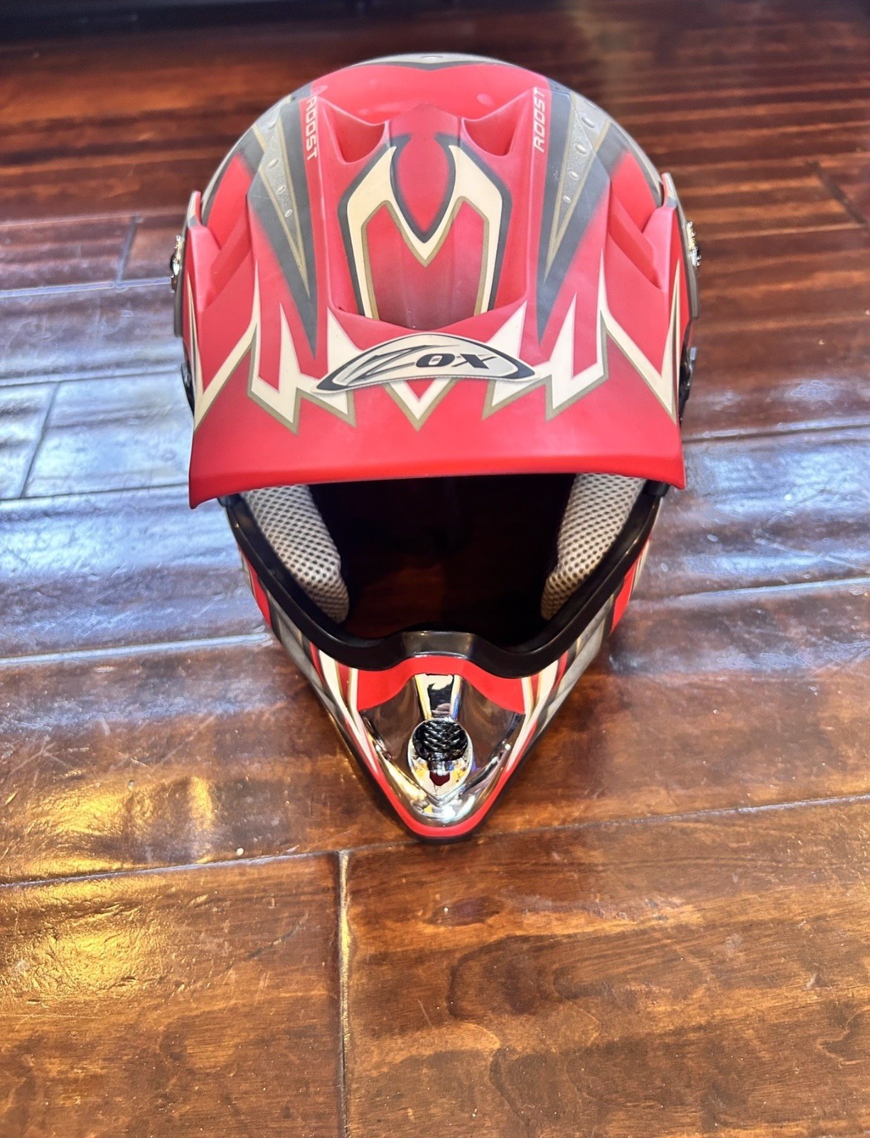 ZOX Rush JR Youth Motocross Helmet Large Orange/White 52-53c