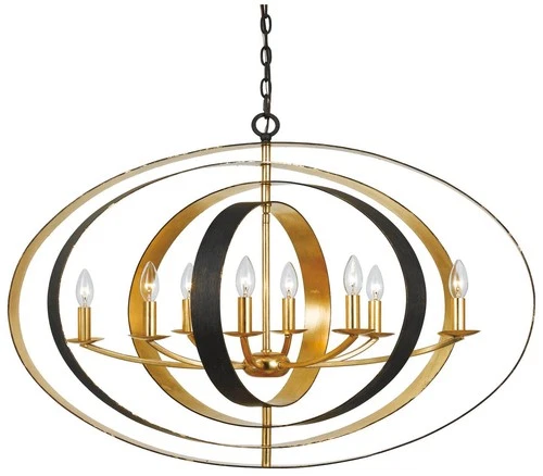 Crystorama Luna 36" Wide Bronze and Gold Oval Chandelier - Picture 2 of 6